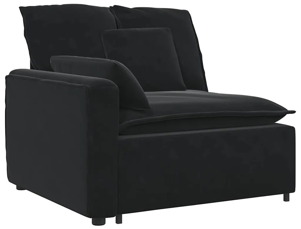 Sofá modular com almofadas preto