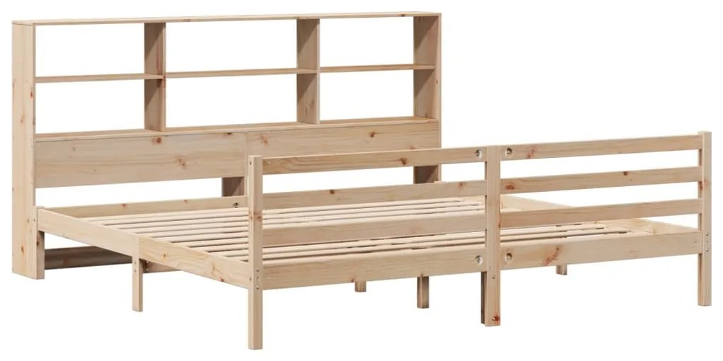Cama com estante sem colchão 200x200 cm pinho maciço