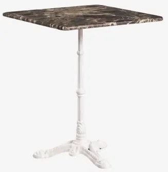 Mesa De Bar Quadrada Em Pedra Natural Azteca 70 X 70 Cm & Mármore Castanho Emperador - Branco Glacial - Sklum