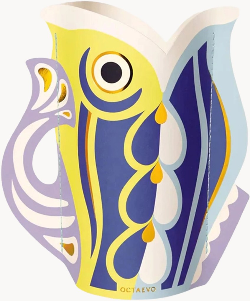 Jarra decorativa em papel artesanal Fish, Alt 17 cm