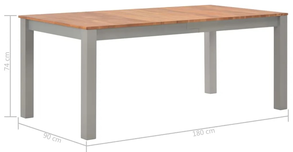 Mesa de jantar 180x90x74 cm madeira de carvalho maciça