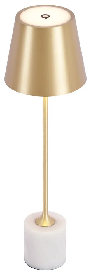 Candeeiro de mesa moderno dourado 37cm incl. LED regulável IP54 recarregável - Topi Moderno