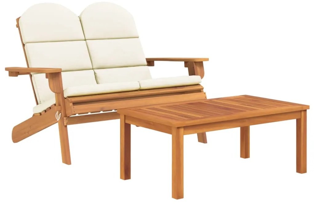 3 pcs conjunto lounge de jardim Adirondack acácia maciça