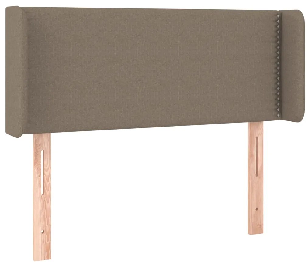 Cabeceira cama luzes LED tecido 93x16x78/88cm cinza-acastanhado