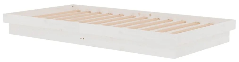 Estrutura de cama 100x200 cm madeira maciça branco