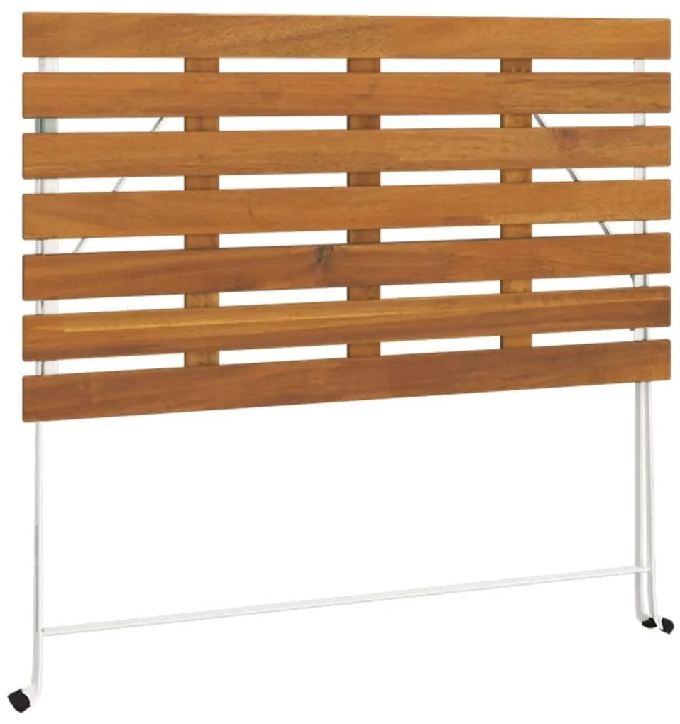 5 pcs conjunto de bistrô dobrável madeira de acácia maciça/aço