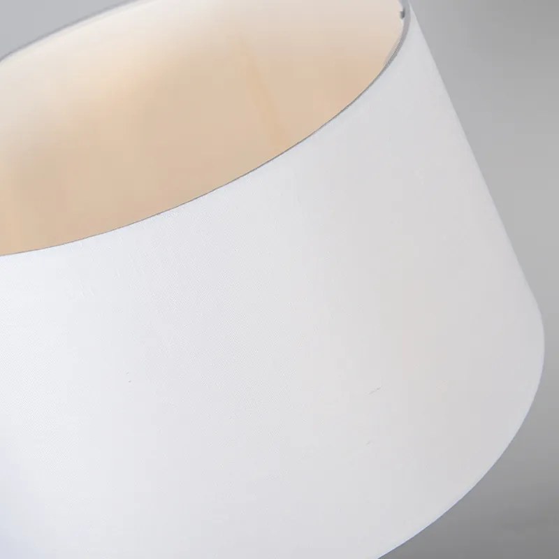 Candeeiro de mesa em aço com cúpula branca 35 cm ajustável - Parte Design,Moderno