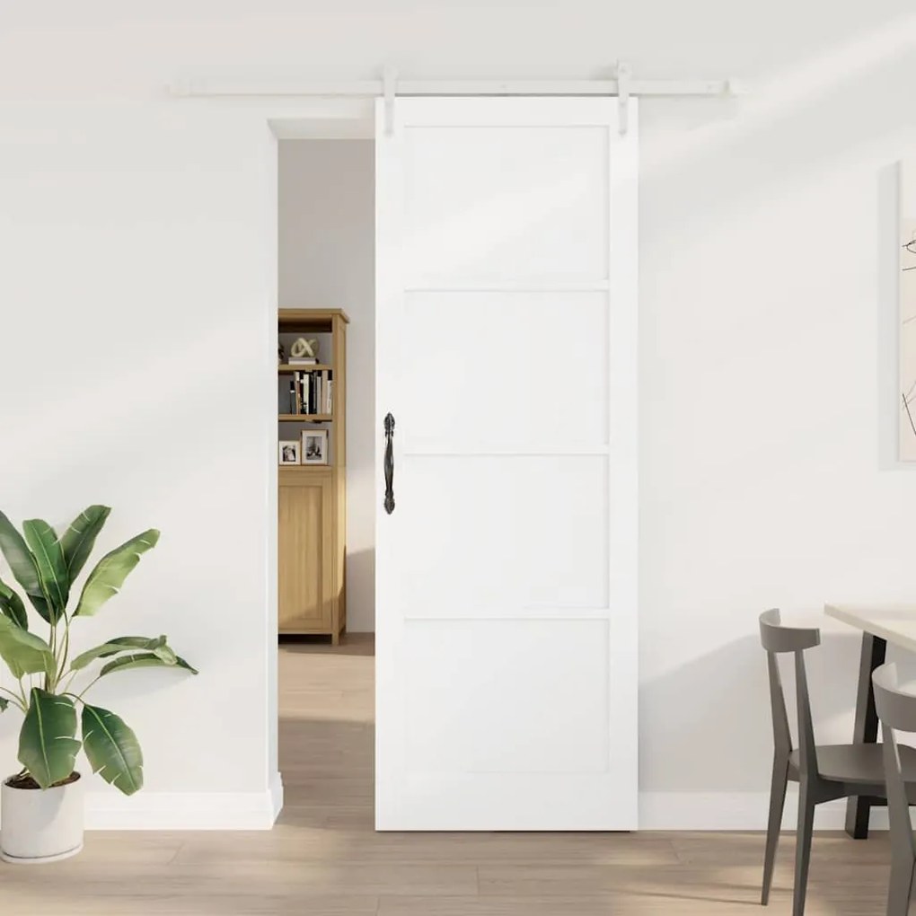 vidaXL Porta Deslizante Manual Branco 83 x 232 cm