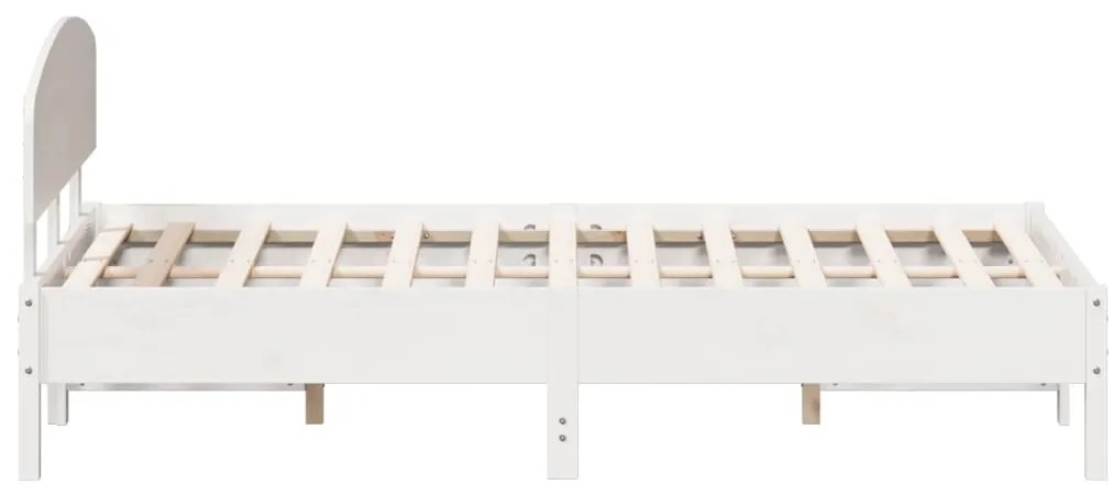 Cama sem colchão 120x200 cm madeira de pinho maciça branco