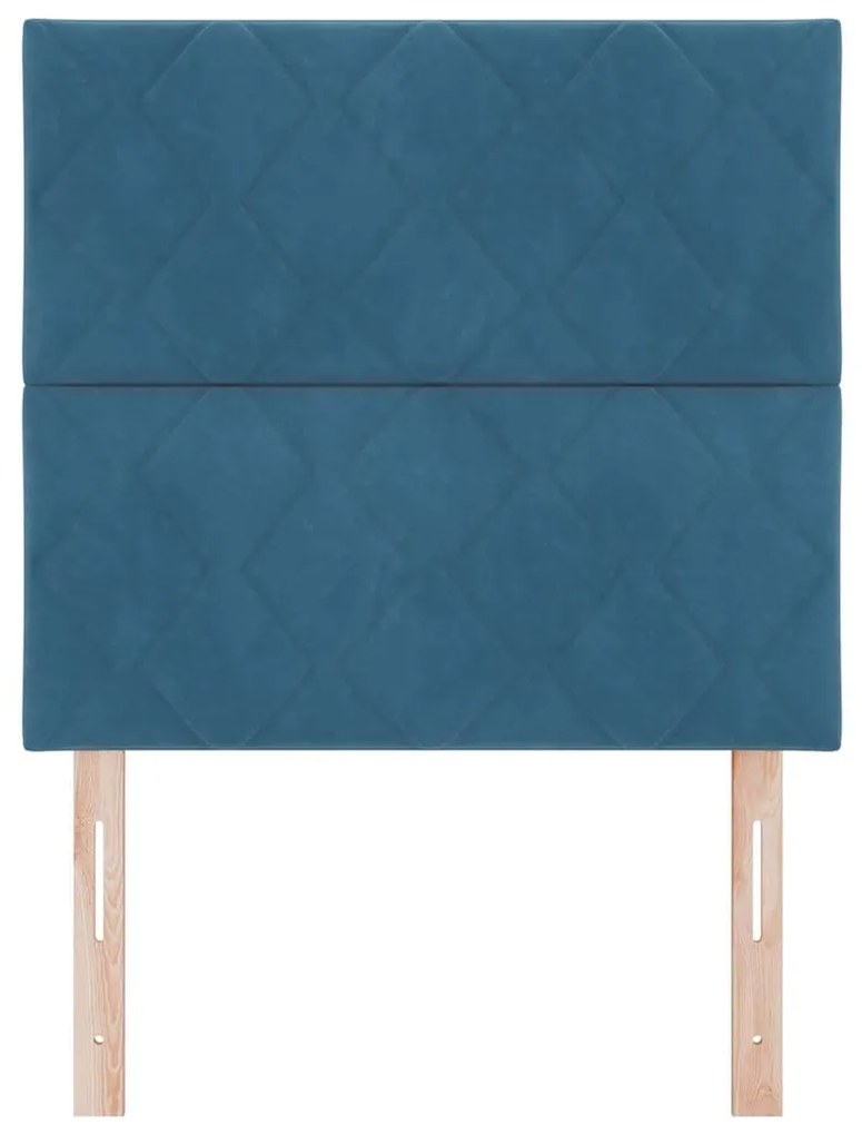 Cabeceira vidaXL Design Bloco de Diamante Azul Escuro 100 cm Veludo