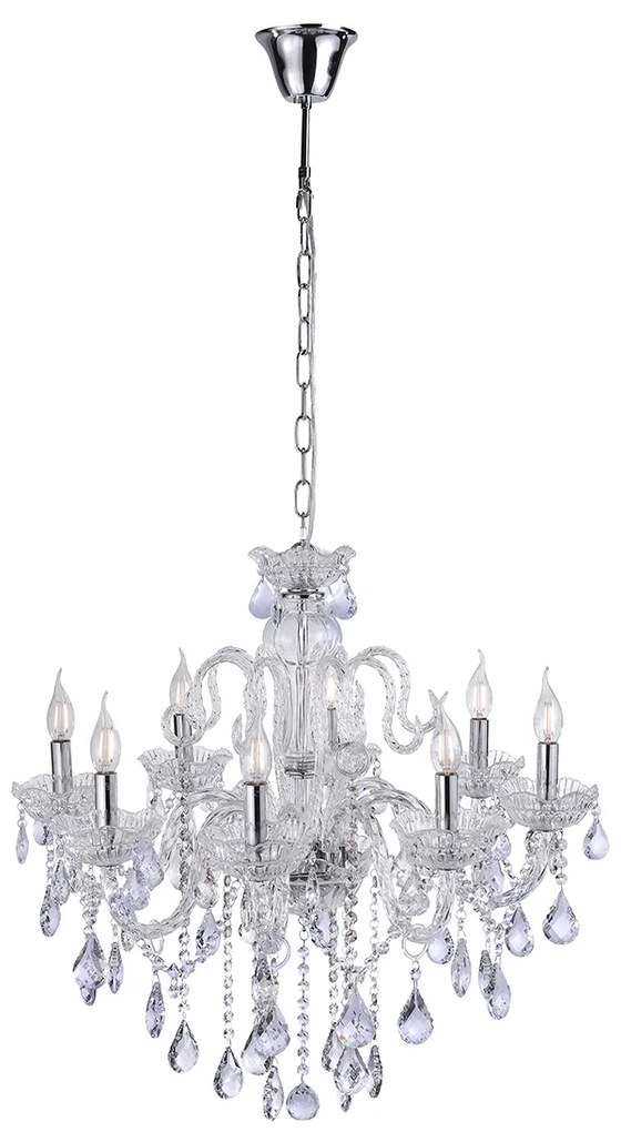 Candeeiro de candelabros clássico em aço 8 luzes - Armas Clássico / Antigo