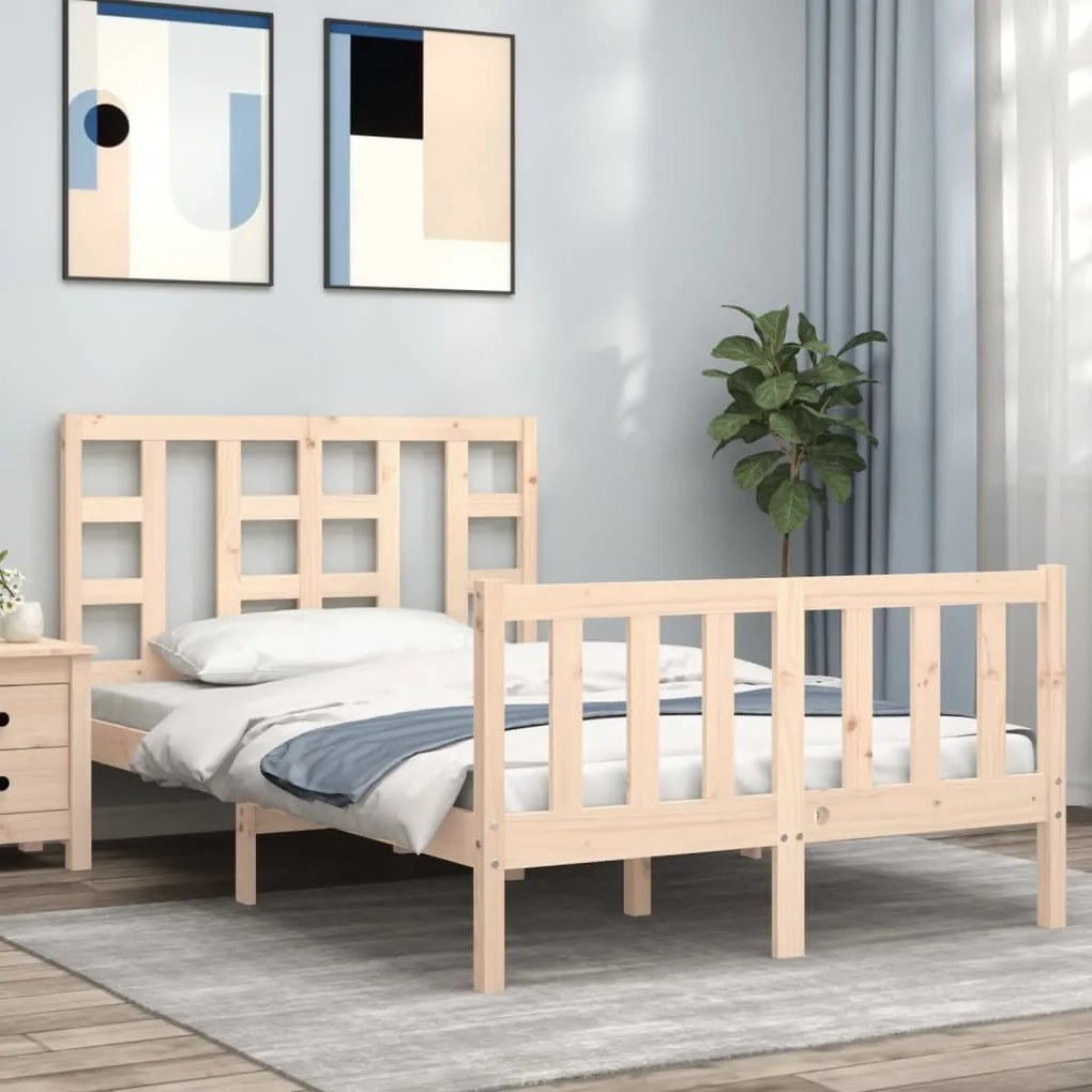 vidaXL Cama sem colchão 120x200 cm madeira de pinho maciça