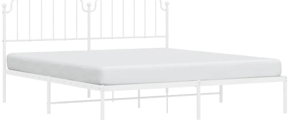 Estrutura de cama com cabeceira 183x213 cm metal branco
