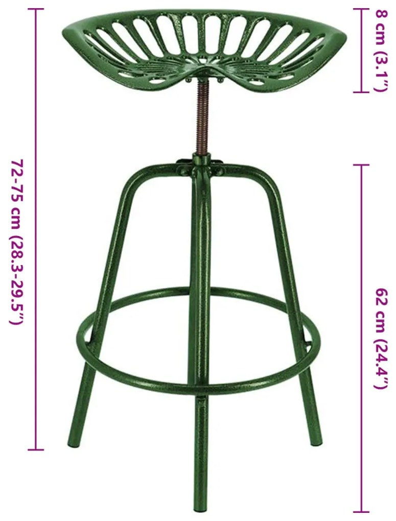 Cadeira de bar industrial verde