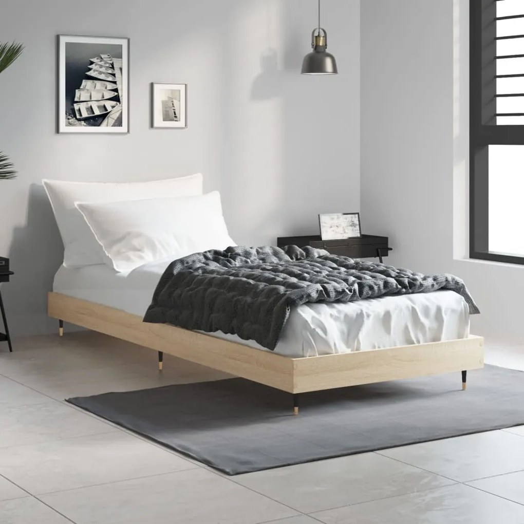 Estrutura cama s/ colchão derivados de madeira carvalho sonoma