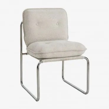 Matilda Cadeira De Jantar Estofada Bouclé Cores Naturais - Sklum