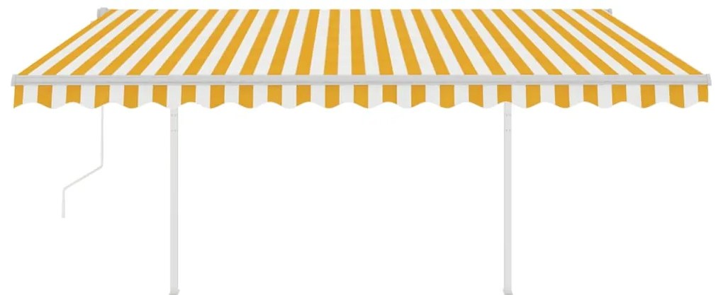 Toldo automático LED e sensor de vento 4x3,5 m amarelo e branco