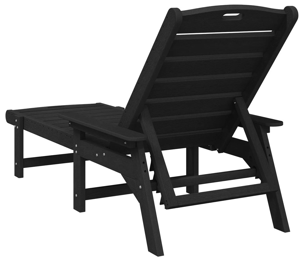 Cadeira de Sol Preta 53x162x98.5 cm HDPE