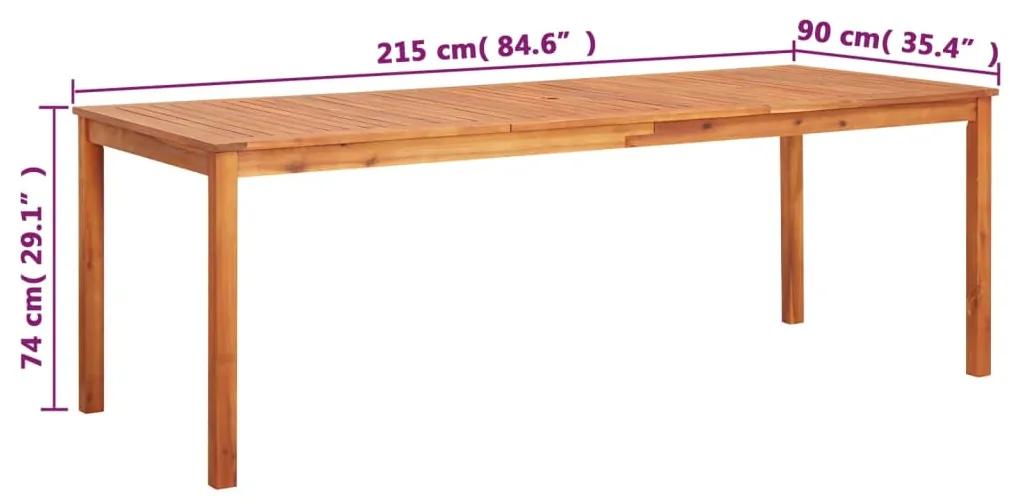 Mesa de jardim 215x90x74 cm madeira de acácia maciça