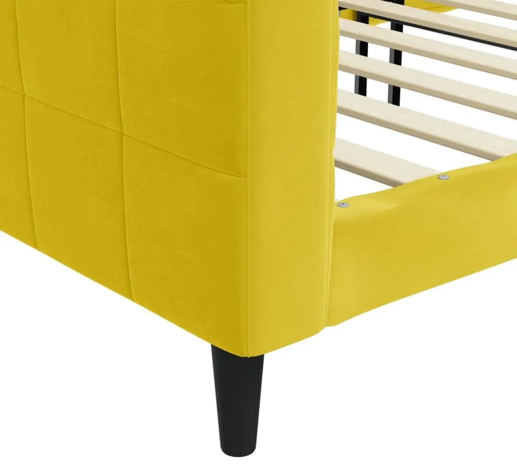 Sofá-cama 90x200 cm veludo amarelo