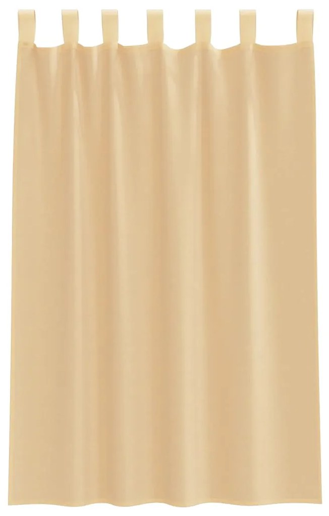 Cortinas de voile com laços 2 pcs areia 140x175 cm