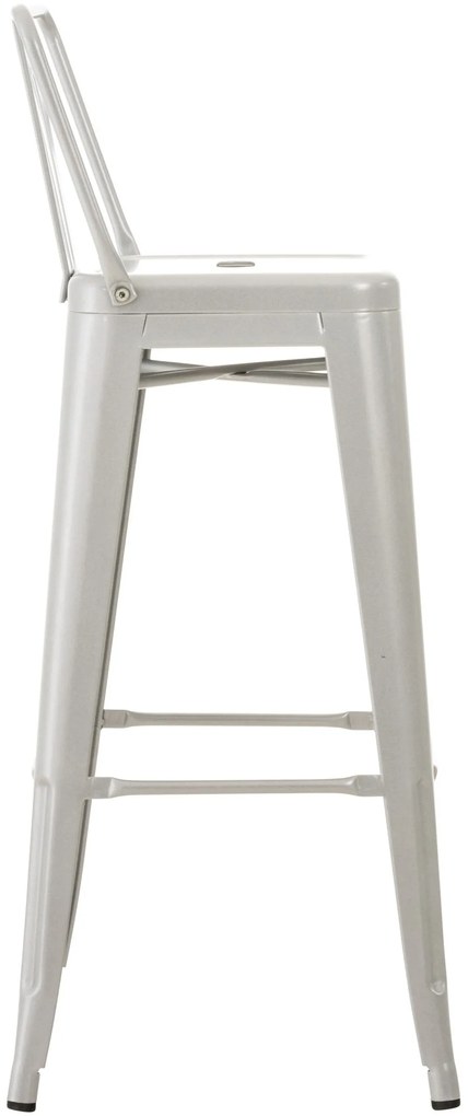 Banco de bar Mason em metal 44 x 96 x 43 cm Prateado