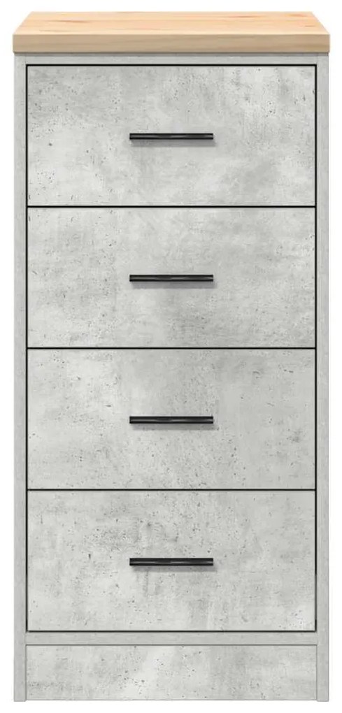 Armário de arrumação de garagem Betão Cinzento 40x51x85 cm