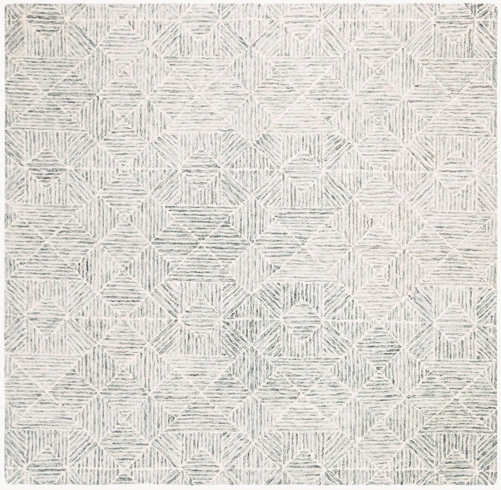 Tapete de lã artesanal de pelo curto Azure