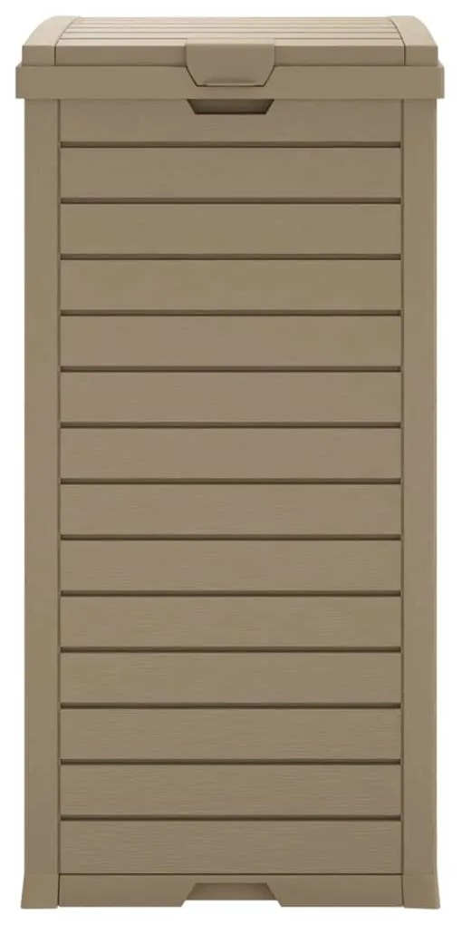 Caixote do lixo p/ exterior 41x41x86 cm PP castanho-claro