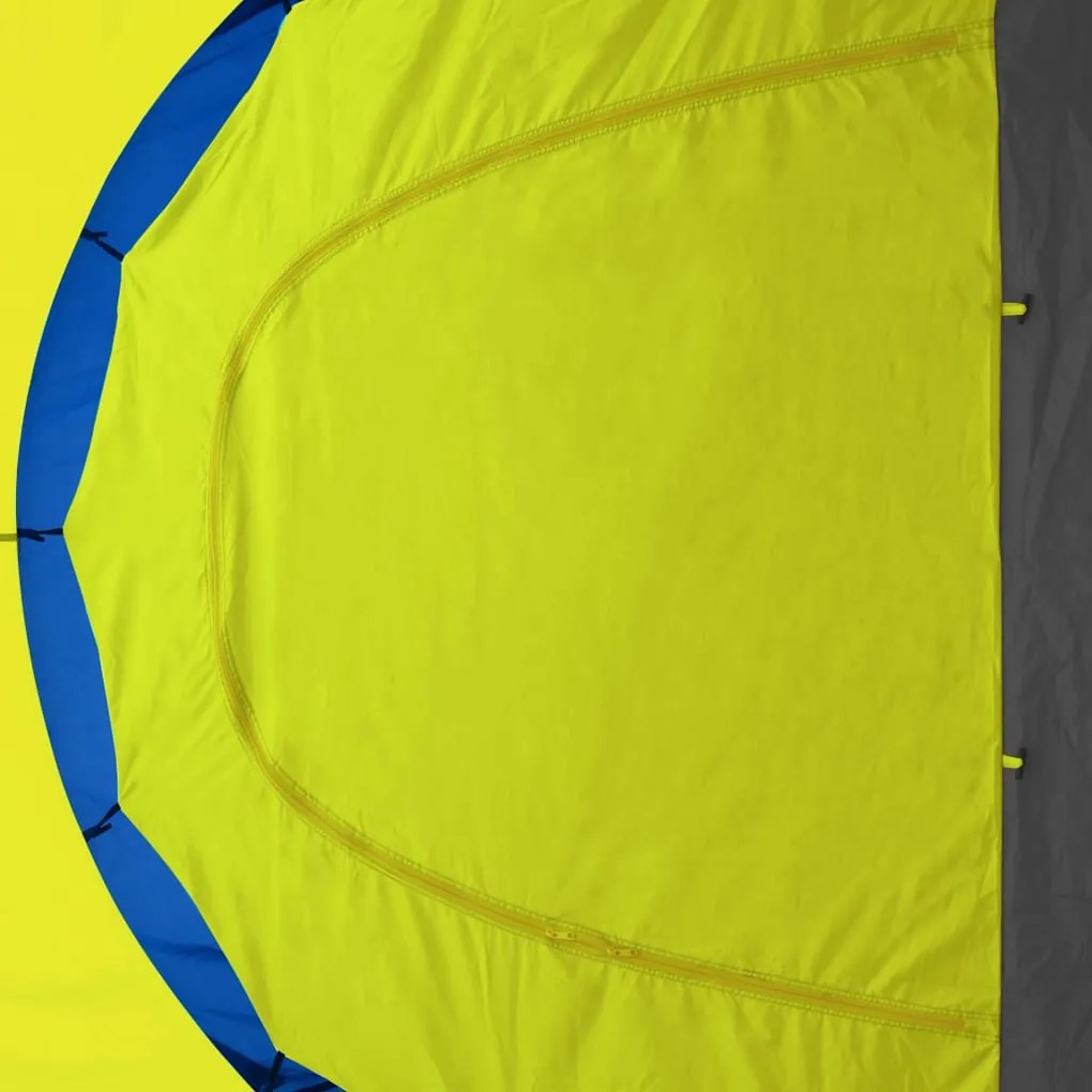 Tenda de campismo 9 pessoas tecido azul e amarelo