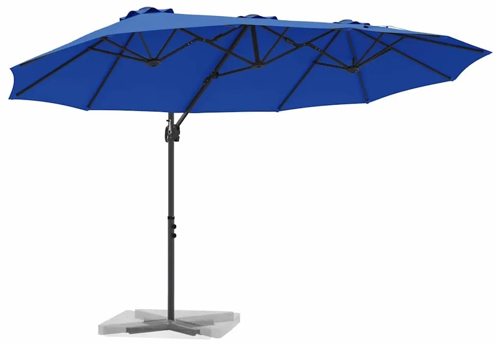 Guarda-sol cantilever de jardim azul ciano 372 x 198 x 253 cm