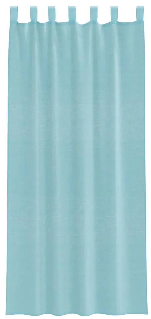 Cortinas de voile com bolsos para varão 2 pcs turquesa
