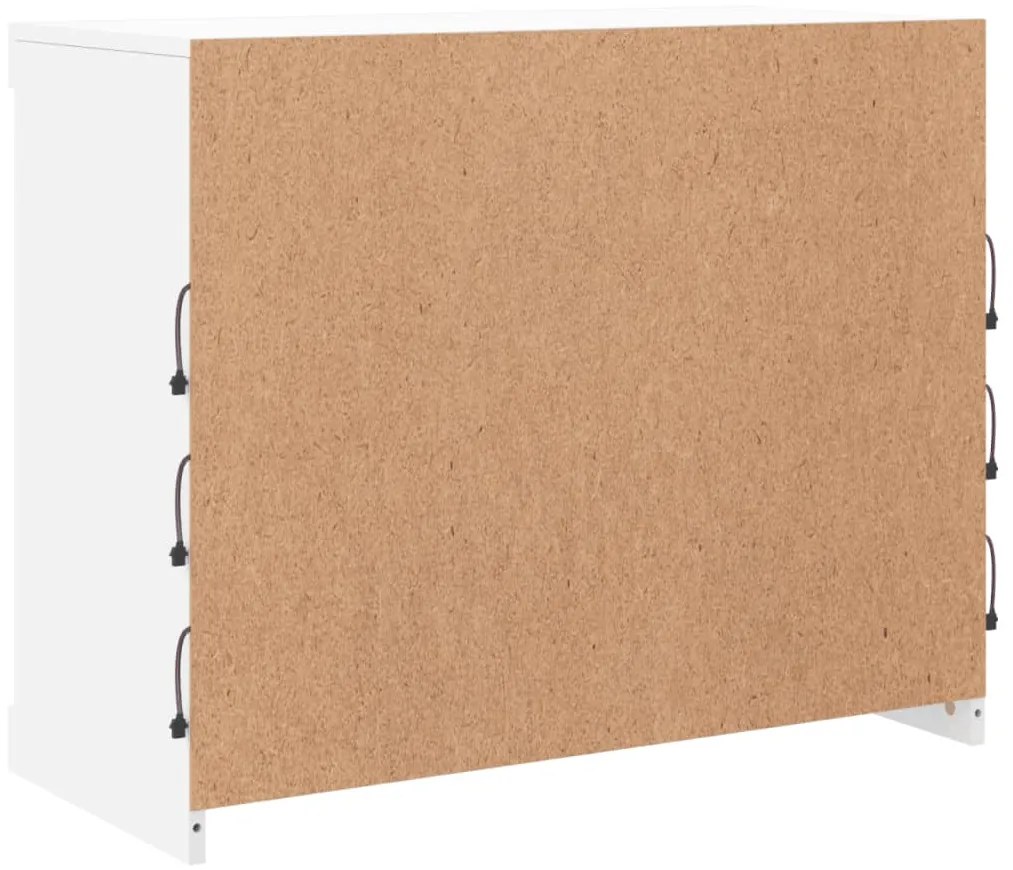 Aparador com luzes LED 81x37x67 cm branco