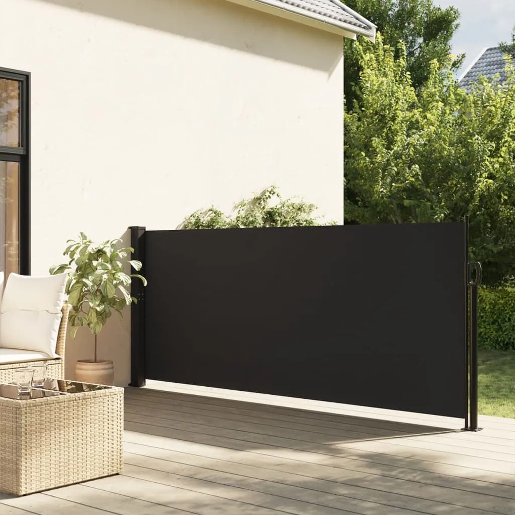 vidaXL Toldo lateral retrátil 140x300 cm preto