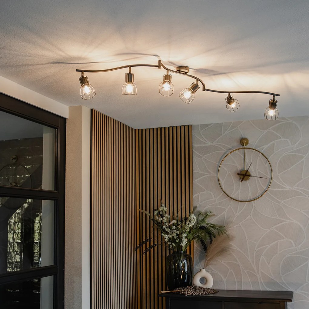 Candeeiro de teto moderno preto 145 cm 6 luzes - Botu