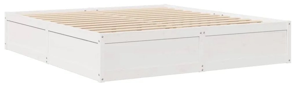 Cama sem colchão 180x200 cm madeira de pinho maciça branco
