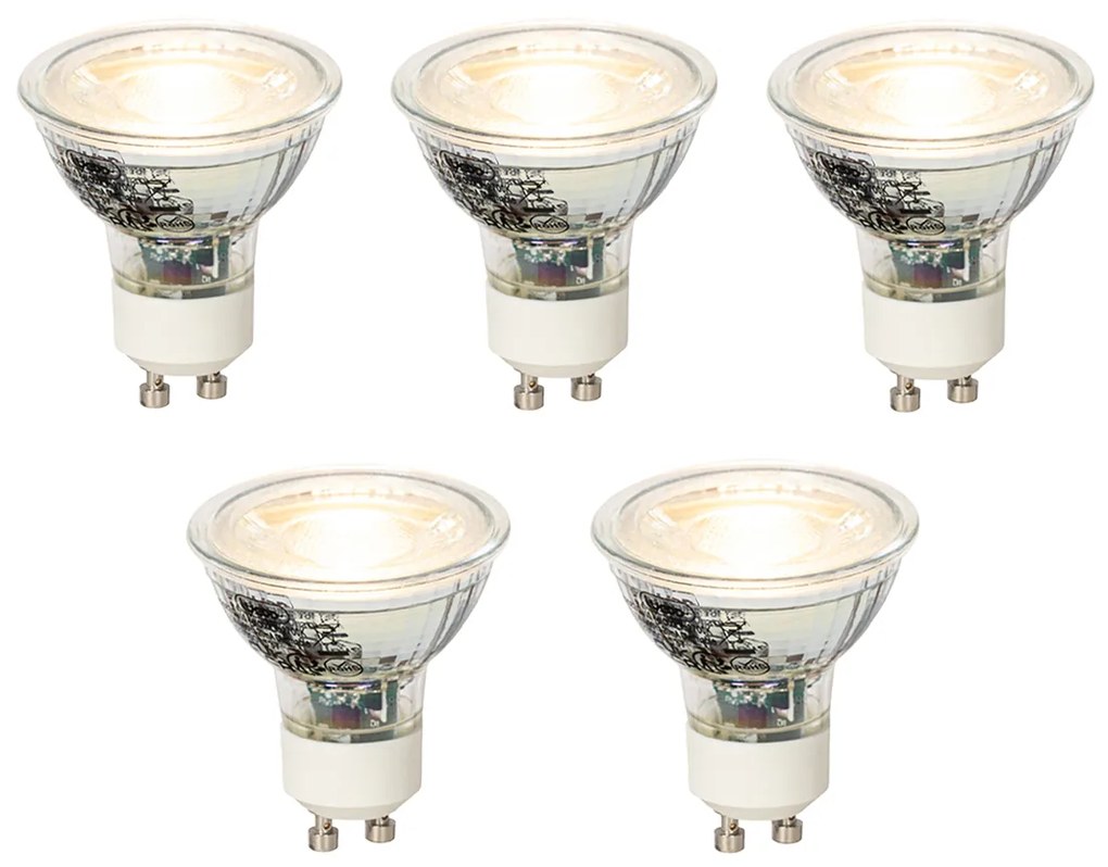 Conjunto de 5 Lâmpadas LED GU10 Reguláveis 4W 300 lm 2700K