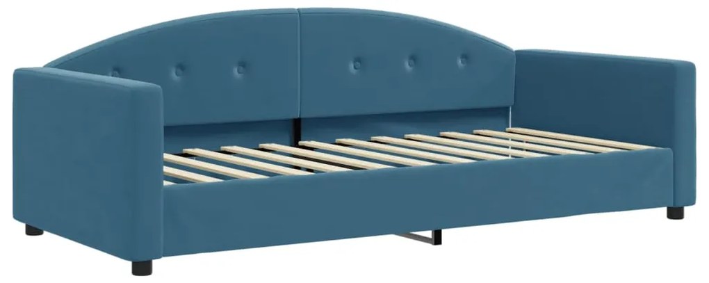 Sofá-cama com colchão 90x200 cm veludo azul