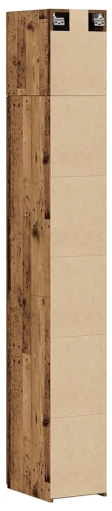 Armário Slim vidaXL Madeira Antiga 30x42,5x225 cm Madeira Engenharia
