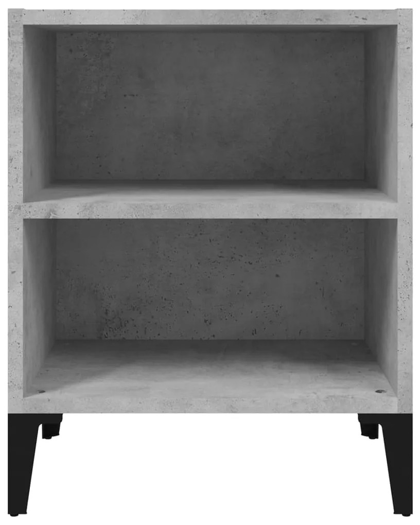Mesa de cabeceira c/ pernas em metal 40x30x50 cm cinza cimento
