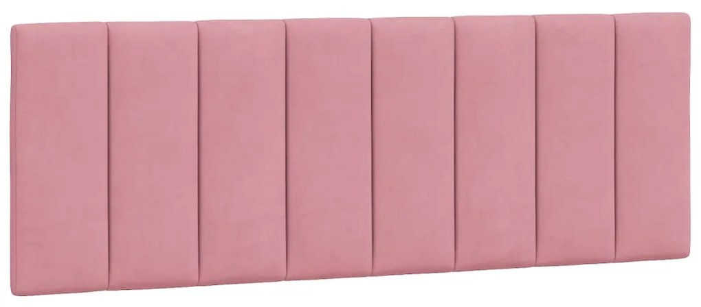 Estrutura de cama c/ luzes LED 140x200 cm veludo rosa