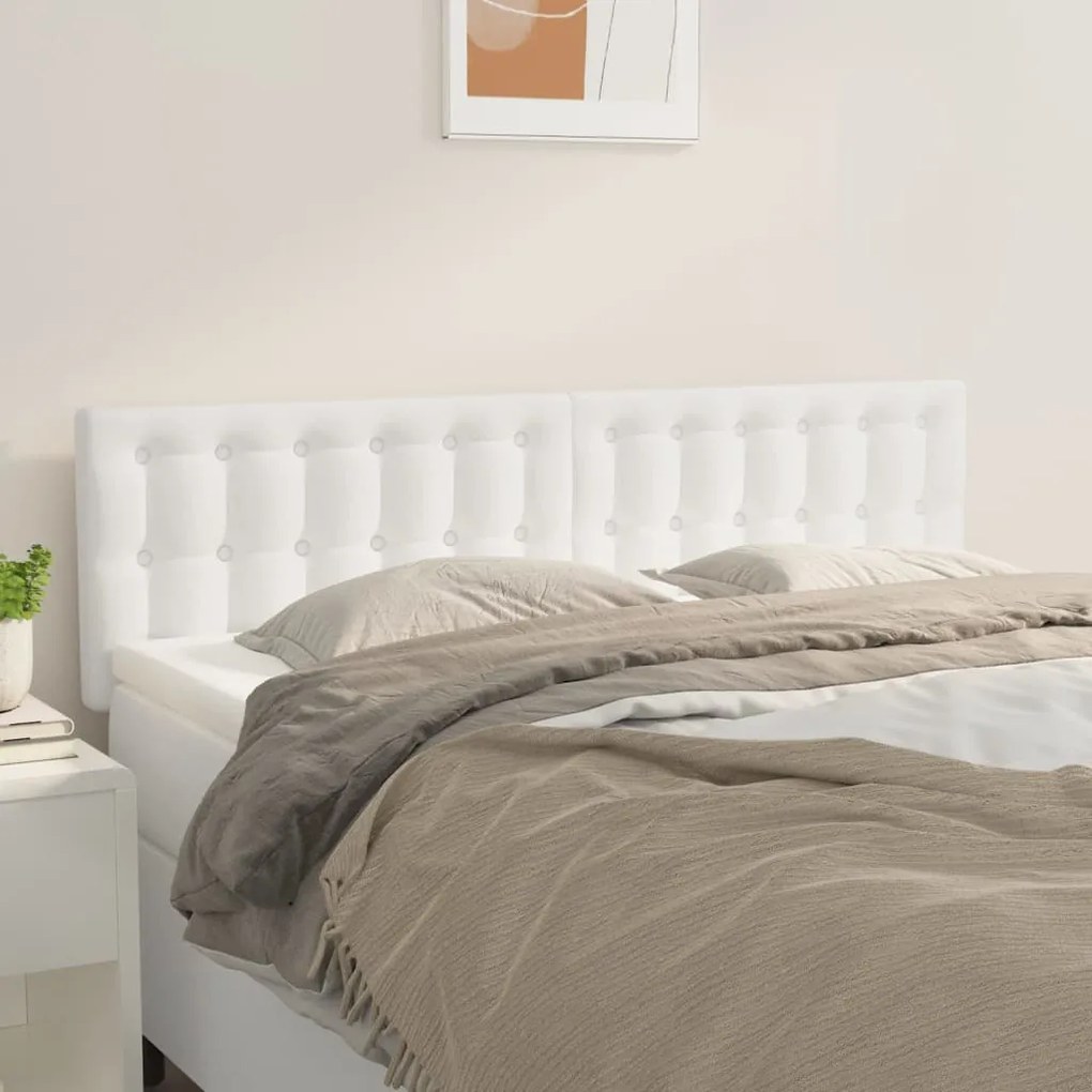 Cabeceira de cama 2 pcs couro artificial 72x5x78/88 cm branco