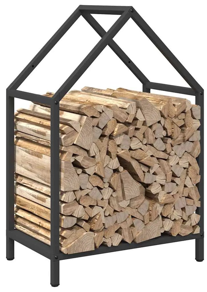 Suporte para lenha 40x25x60 cm aço laminado a frio preto
