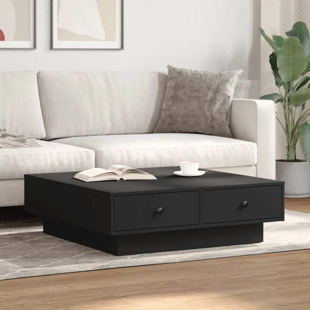 Mesa de centro 90x90x28 cm contraplacado preto