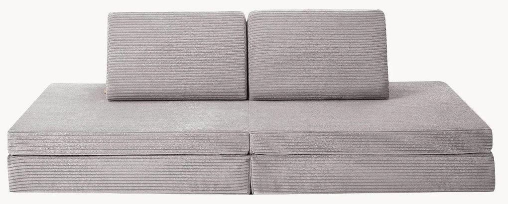 Sofá de brincar modular em bombazina para crianças artesanal Mila