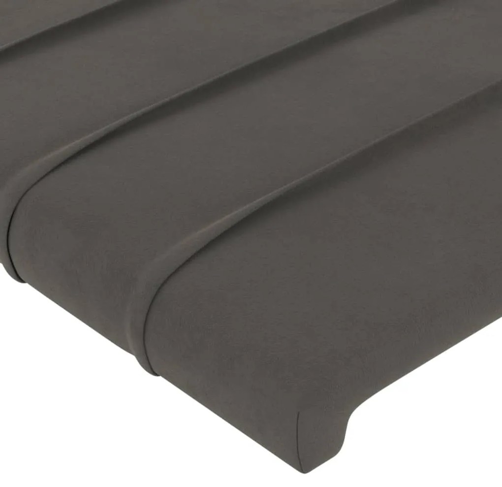 Estrutura de cama sem colchão 160x200 cm veludo cinzento-escuro