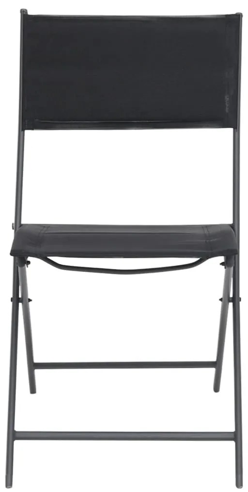 Cadeiras de exterior dobráveis 2 pcs aço e textilene