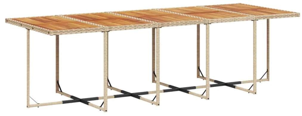 15 pcs conjunto de jantar p/ jardim com almofadões vime PE bege