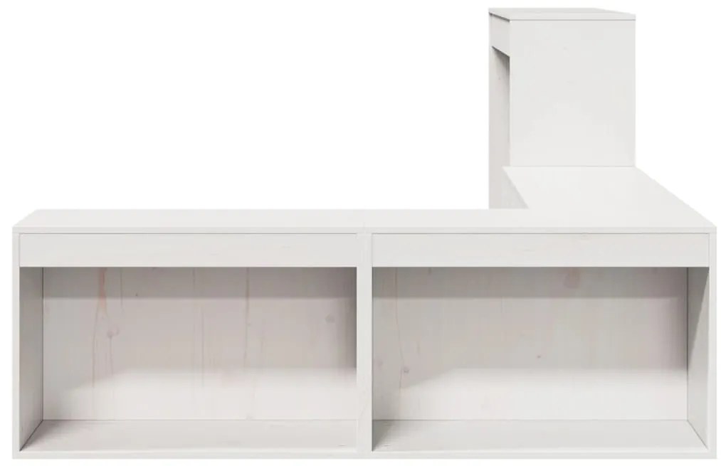 Mesa cabeceira c/ secretária 232x112x75 cm pinho maciço branco