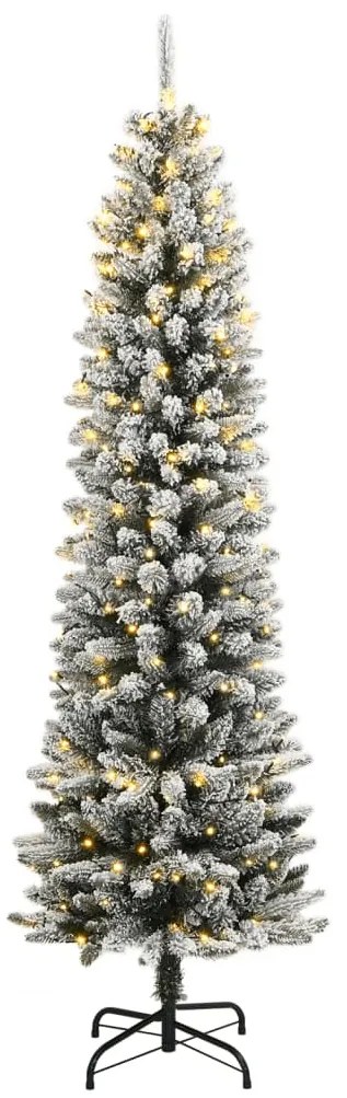 Árvore Natal artificial c/ 300 luzes LED e flocos de neve 180cm